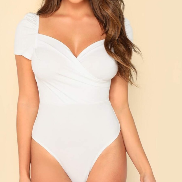 04 Boho Black Sweetheart neck cap sleeve bodysuit - Picture 13 of 13